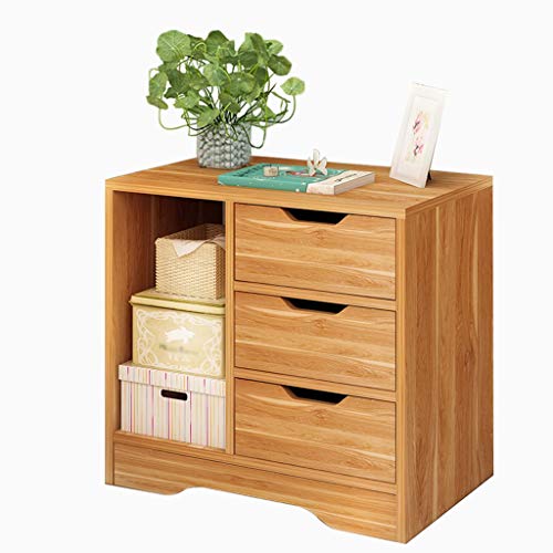 Comodino Stoccaggio Household Studio Corridoio di Legno Solido Tre pompaggio Locker Bagno Camera da Letto Assemblea Addensare Soggiorno 49X31.5X48.5cm FANJIANI (Color : Maple)