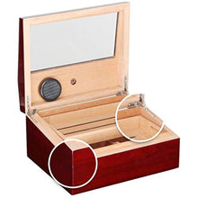 ZLMMY Legno Stash Box w/Storage - Caso Humidor Cigar, Humidor Cigar Box con igrometro e umidificatore, Rivestito Cedro portasigari Tenere 25 Cigars
