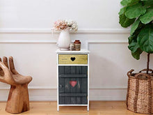 Mobili Rebecca® Comodino Armadietto 1 Cassetto 1 Anta Grigio Vintage Romantico Bagno Cucina (Cod. RE4897)