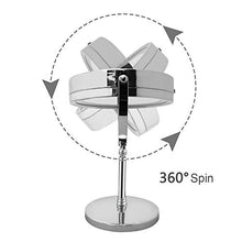 Specchio per Trucco a LED con Lente d'Ingrandimento Alimentato a Batteria ingrandimento 10x Rotazione a 360 ° Specchio Argento HD Specchio per Trucco da Tavolo Piccolo Argento