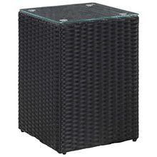vidaXL Tavolini Laterale 3 pz con Piano in Vetro Neri in Polyrattan