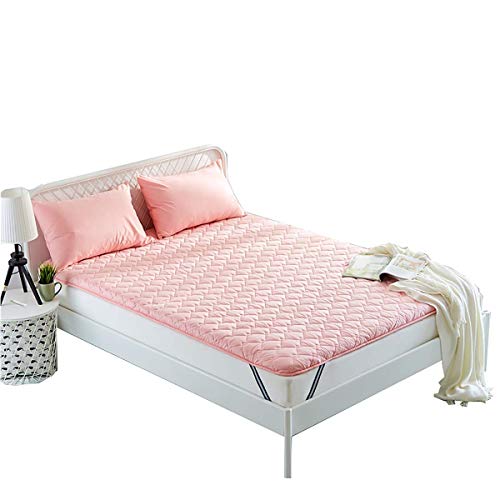 Z&HA Spesso Premium Materasso Pad, futon Giapponese Tatami Sleeping Trapuntato Equipaggiata Materasso da dormitorio casa,Rosa,150 x 200 cm