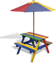 CASTOR Tavolo da Picnic all'aperto Tavolo da Picnic per Bambini e panche con ombrellone per Bambini Parasole all'aperto Parasole all'aperto Parasole all'aperto BBQ Party Table
