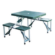 Outsunny Tavolo da Picnic con 4 Sedie Richiudibile a Valigetta Pieghevole Portatile Alluminio 84.5 × 39 × 10cm