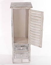 Mendler Serie Vintage cassettiera 25x30x90cm Legno di paulonia Bianco