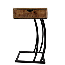 Tavolino da caffè, tavolino da salotto, piano in legno di mango, tavolo per computer portatile (inclinato con cassetto)