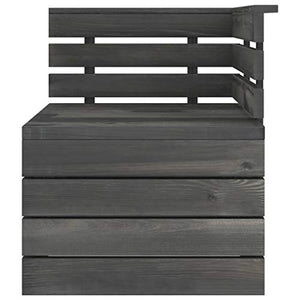 vidaXL Set Divani da Giardino su Pallet 3 pz Legno Pino Grigio Scuro