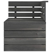 FAMIROSA Set Divani da Giardino su Pallet 4 pz Legno Pino Grigio Scuro