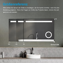 Heilmetz Specchio da bagno a LED con illuminazione, luce bianca calda, specchio da parete (Stile G, 100x60cm Sensorschalter + Uhr)