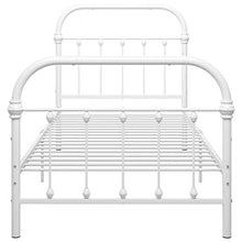 BIGTO - Struttura letto in metallo, per camera da letto, colore: bianco, 90 x 200 cm