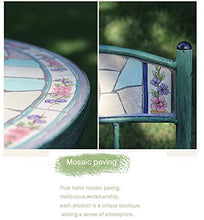 HZWZ 19.6"Tavolo Laterale A Mosaico Pieghevole, Set di Bistrot Grand Patio 3 Pezzo, Tavolo da Tavolo in Piastrelle Dipinto Fiore Top Metallo Arte Flowerpot per Giardino E Casa