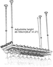 JXXDQ Metallo Bottiglia di Vino Rack Calici di Vetro Rack Parete Pensili Vino [Altezza 25.6"-41,3" Regolabile] - Bronzo Telaio, 150 Cm (59") (Size : 120cm)