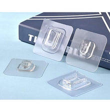 sylbx 20 Paia Ganci da Parete Trasparenti Autoadesivi,Ganci da Parete Biadesivi,Ganci Adesivi a Doppia Faccia,Riutilizzabile, Adatto per Camera da Letto Cucina Soggiorno Bagno