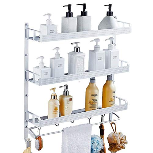 NHLBD Mensola da Bagno, mensola portaoggetti - Doccia scaffali e Ripiani Compact Shelf Antiruggine for Cucina con Portasciugamano partizione da Bagno (Dimensioni: 60cm) (Size : 40cm)