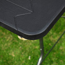 SONGMICS Tavolo Pieghevole, Grande, da Giardino con Superficie in Plastica con Venatura del Legno, da Campeggio, Chiusure di Sicurezza, Terrazza, Festa, Impermeabile, 180 x 75 x 74 cm, Nero GPT05BK