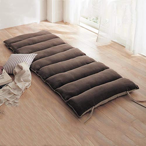 HM&DX Portatile Pieghevole Materasso da Terra Tatami, Addensare Trapuntato Stile Giapponese Futon Rilievo di Materasso Coperta da Campeggio per Dormitorio-Marrone 73x160cm(30x63inch)