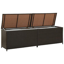 E E-NICES Baule da Giardino in Polyrattan 200x50x60 cm Marrone