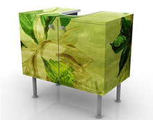 Apalis Design Vanity Green Blossoms 60x55x35cm, Piccolo, 60cm di Larghezza, Regolabile, lavabo, mobiletto da Bagno, Mobile di Base, Bagno, Stretto, Piatto