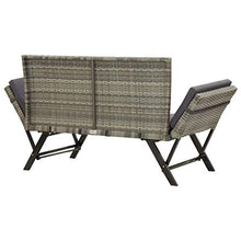 Festnight Panchina da Giardino con Cuscini, Panchina da Esterno, Panche da Giardino in Polyrattan Grigio 176 cm