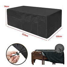 Xinxiu, copertura impermeabile 210D per mobili da giardino, resistente in rattan, copertura per tavolo e sedie, divano, 213 x 132 x 74 cm