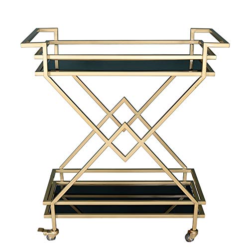 Xiao Jian- 2 Tier Servizio Trolley, Utility di rotolamento Carrello con Freno Ruote, Vino da tè possibilità Spesa, for la Cucina Living Room Hotel carrelli Che servono cremagliera Trolley