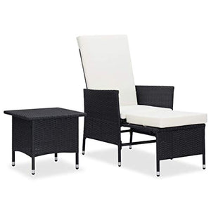 FAMIROSA Set Divani da Giardino 2 pz con Cuscini in Polyrattan Nero-0231