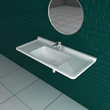 Duravit Starck 3 - Lavabo per mobili, larghezza 105 cm, con 1 foro per rubinetto, con protezione contro troppopieno, lavabo, lavabo, con materiale di fissaggio per montaggio a parete