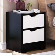 KANJJ-YU comodino nero comodino 2 cassetti comodino per camera da letto uso moderno cassetto comodino (colore : nero, dimensioni: 30 * 31,5 * 41,2 cm)