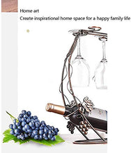 PROJECTOR F Desktop Wine Rack, Wine Rack può Essere Messo 1 Bottiglie di Vino, Sospensione 2 Red Wine Glasses, Ferro Battuto Mostra Ripiani Creativa Home Decoration,D