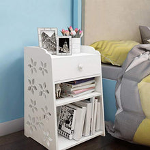 Yuanyan Comodino a 3 ripiani, tavolino con 1 cassetto, comodino per camera da letto, tavolino da caffè, design alla moda, facile da pulire, mensola per mobili da camera da letto e bagno