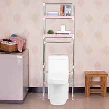 GOTOTOP Mensola portaoggetti per WC, a 3 ripiani, per lavabiancheria e porta WC, multifunzione, 53 x 28 x 166 cm