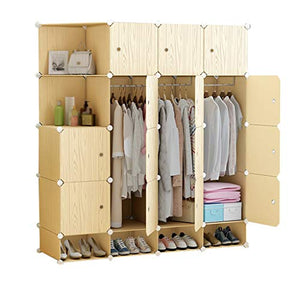 Locker 5-Gitter Armadio Shoes-Bit 3-Hanging Supporto Rimovibile di Memorizzazione in Plastica 14 Porte Scaffali Abbigliamento Home Camera 147X47X165CM MUMUJIN