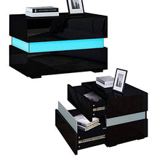 Hyjgjzjh Camere da Comodino LED Comodino Comodino (Nero) Cassettiera Lucida