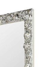 MO.WA Specchio da parete classico foglia argento fatto a mano. Made in Italy. Misura esterna cm. 62x82 Da appendere verticale/orizzontale