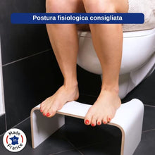 Well Care Sgabello Bagno Fisiologico Legno Bianco - Poggiapiedi Adulti per WC - Sgabellino Squatty da Toilette - Panchetto contro la stitichezza