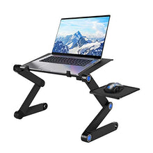 Supporto PC Portatile Pieghevole Tavolino da Letto per PC Regolabile Tavolo per Laptop in Alluminio Scrivania con Staffa del Mouse Foro di Raffreddamento Adatto a Letto Sofà