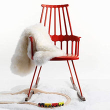 Kartell Comback, Sedia a Dondolo in Frassino Tinto Rovere, Bianco