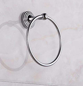 MBYW Portasciugamani Moderno Minimalista Portasciugamani Elegante per Il Bagno di Moda Anello portasciugamani Europeo in Argento Rame con Anello per Asciugamano di qualità