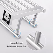 KES Mensole Portasciugamani Con Due Barre di Tovagliolo Minimalista, Acciaio INOX, Acciaio Spazzolato, A2112-2