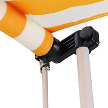 Hanper Tenda da Sole Laterale Retrattile,Tenda Laterale da Esterni per Privacy Impermeabile Protezione Raggi UV Vela Tenda Tende a Scorrimento Verticale 2.0x1.2M per Giardini,Balconi(Giallo+Bianco)