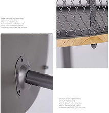 NL Comodini Camera da Letto Comodino da Letto Retro Vento Industriale Comodino in Legno Grigio Rotondo Creativo Camera Governo di immagazzinaggio Ferro battuto Tavolino Comodino da Camera