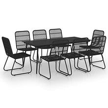 FAMIROSA Set da Pranzo da Giardino 9 pz in Polyrattan e Vetro-0248