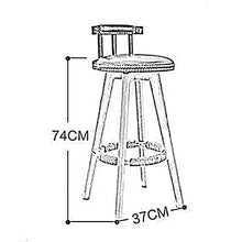 XEWNEGTZI Sgabello da Bar Rotante Sedie da Bar con Schienale Basso, Gambe in Legno Massello E Cuscino in PU, Sgabelli Alti per Colazione in Cucina, Carico 150 kg (7 Colori)(Color:Marrone)