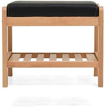 YANG Imbottito Poggiapiedi Seduta in Legno di Calzature Rack Pouf Cambio di Scarpe da banco Carico Massimo 200kg Imbottito Pouf poggiapiedi 50x33.5x40CM (Color : Wood Color)