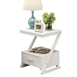 LICHUAN Tavolo da Comodino Moderno Shaped a Forma di Telaio a Forma di Telaio in Acciaio con cassetti e mensole di stoccaggio Organizer per Soggiorno Ufficio