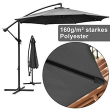 Ombrellone da Giardino, Ombrelloni da Terrazzo, Ombrellone Giardino Parasole Ø 300cm con Base, Ombrellone da Balcone e 8 Nervature Pesanti per Ombrellone Spiaggia, Giardino, Balcone (grigio)