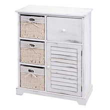 Mendler Cassettiera con 3 ceste Shabby Vintage HWC-H21 Legno paulonia Bianco