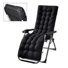 Stecto - Cuscino per sedia a sdraio, antiscivolo, morbido, cuscino di ricambio per chaise longue da giardino, per viaggi e vacanze, per ambienti interni ed esterni, JJ0115102042_BK_EU, Nero