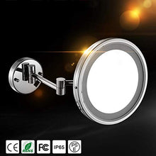 AJH Specchio da Bagno Specchio da Trucco da 8,5 Pollici a Parete Specchio da Trucco per Bellezza a LED Specchio da Barba Pieghevole Bagno 360 e Lente d'Ingrandimento a sp