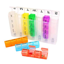 wanzhaofeng Weekly Pill Organizer, Pop-up Pillola e Vitamin Pill Planners, Scatola per Pillole Trasparente a 28 Griglie 7 Colori, Contenitore per Pillole